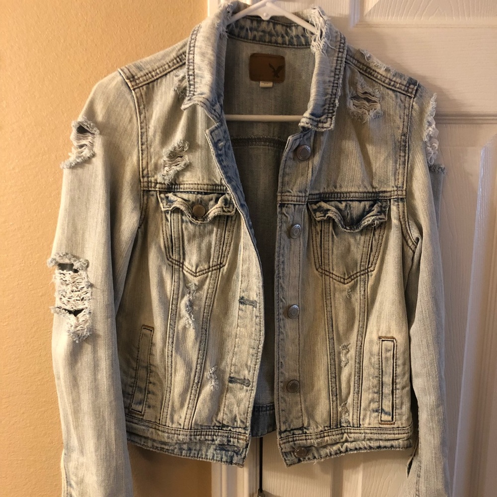 American Eagle Distressed Denim Jacket